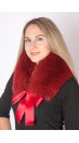 Red-cherry fox fur collar-neck warmer
